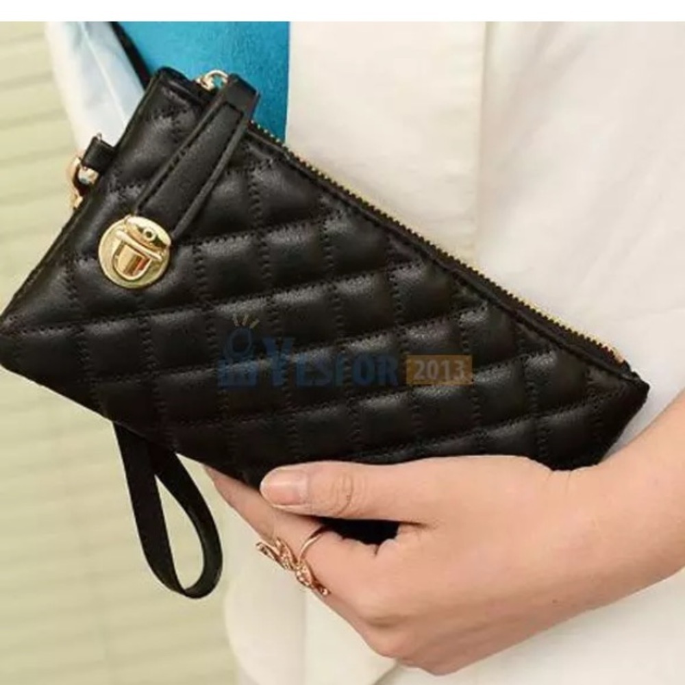 Black oversized wristlet or clutch